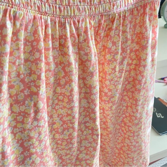 Billabong Off Shoulder Cinched Floral Pink Mini Summer Dress - Picture 4 of 6